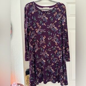 Loft purple flowered dress